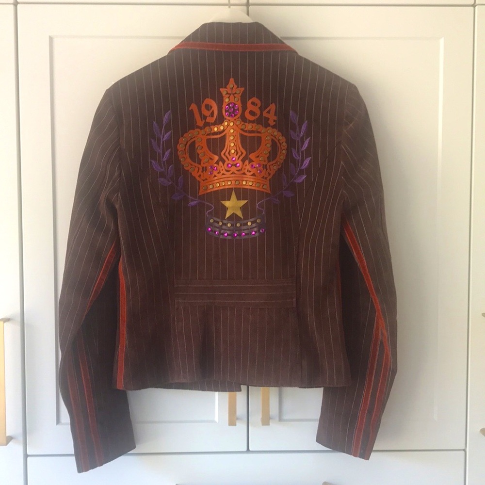 Wilson leather genuine suede blazer with bling! Size S.